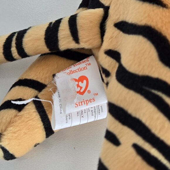 3/$25 TY Beanie Baby - 1995 Stripes the Tiger - Picture 2 of 2